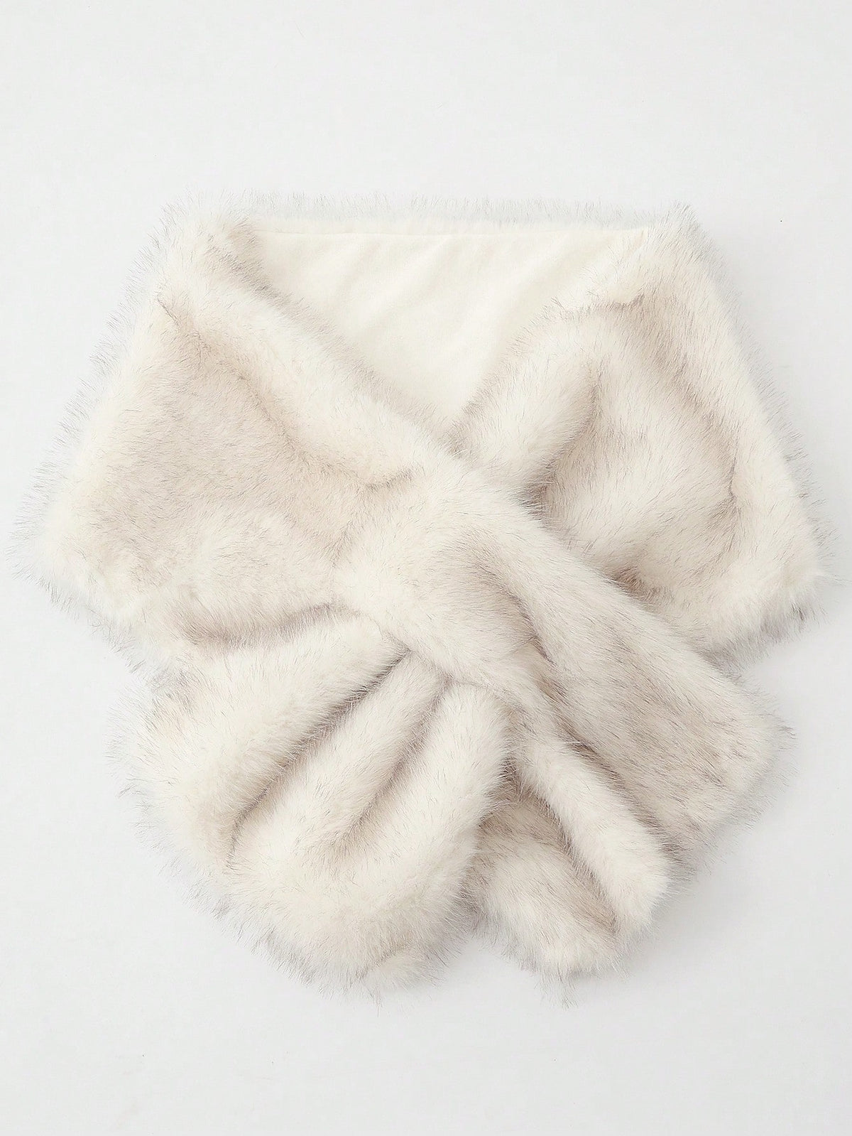 1pc Fluffy Bridal Shawl Cape With Collar