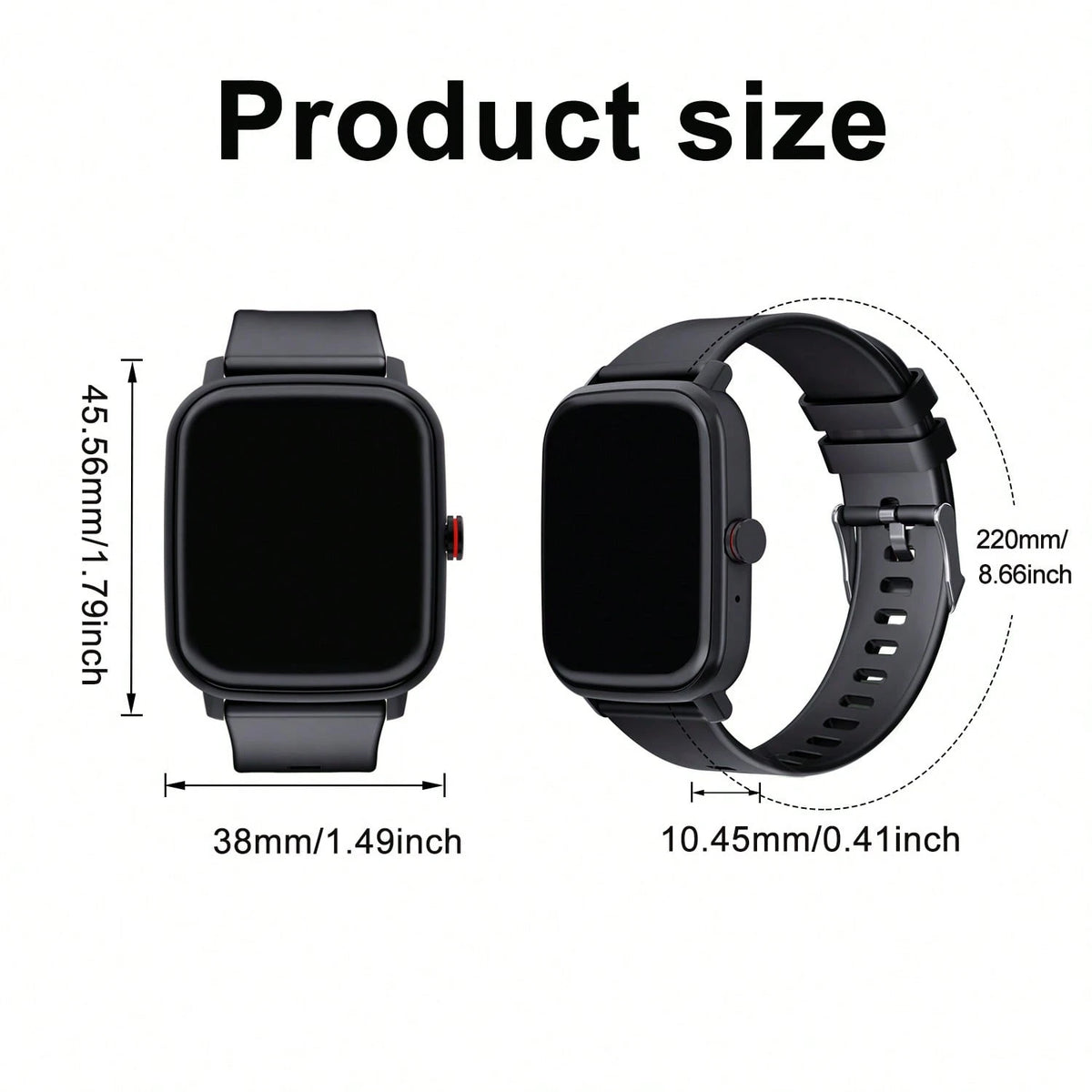 Waterproof Smart Watch, Wireless Call/Dial, Multiple Sports Modes, Incoming Call Alert And Rejection, SMS Notification, Customizable Wallpaper, Compatible With Smartphone/Android System