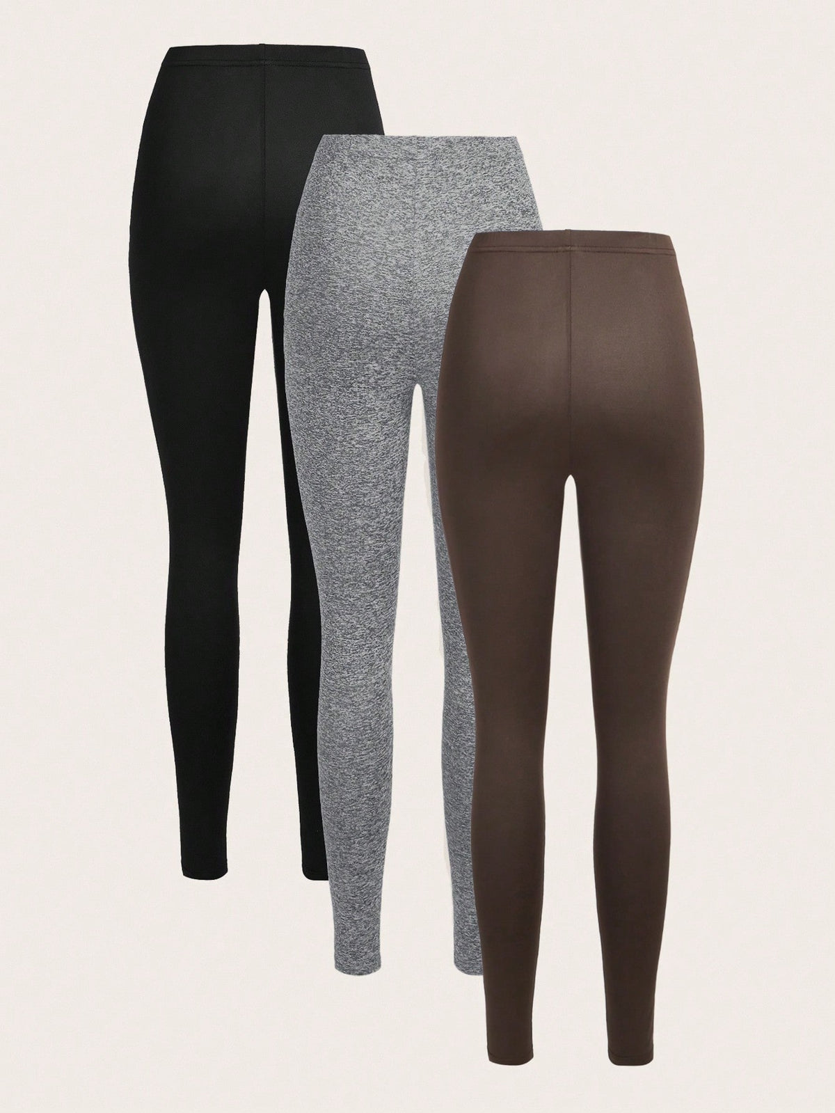 3 Set Casual Knit Slim Fit Legging Skinny Long Pants For Women