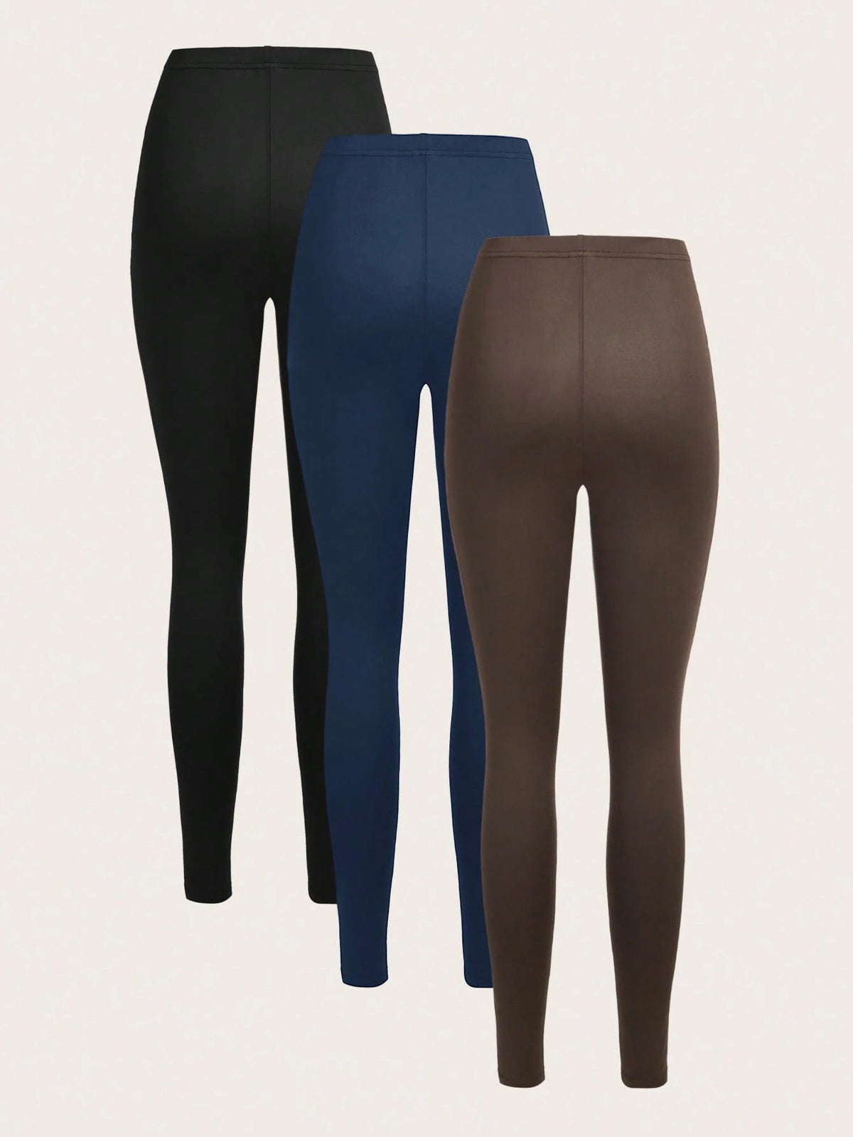 3 Set Casual Knit Slim Fit Legging Skinny Long Pants For Women