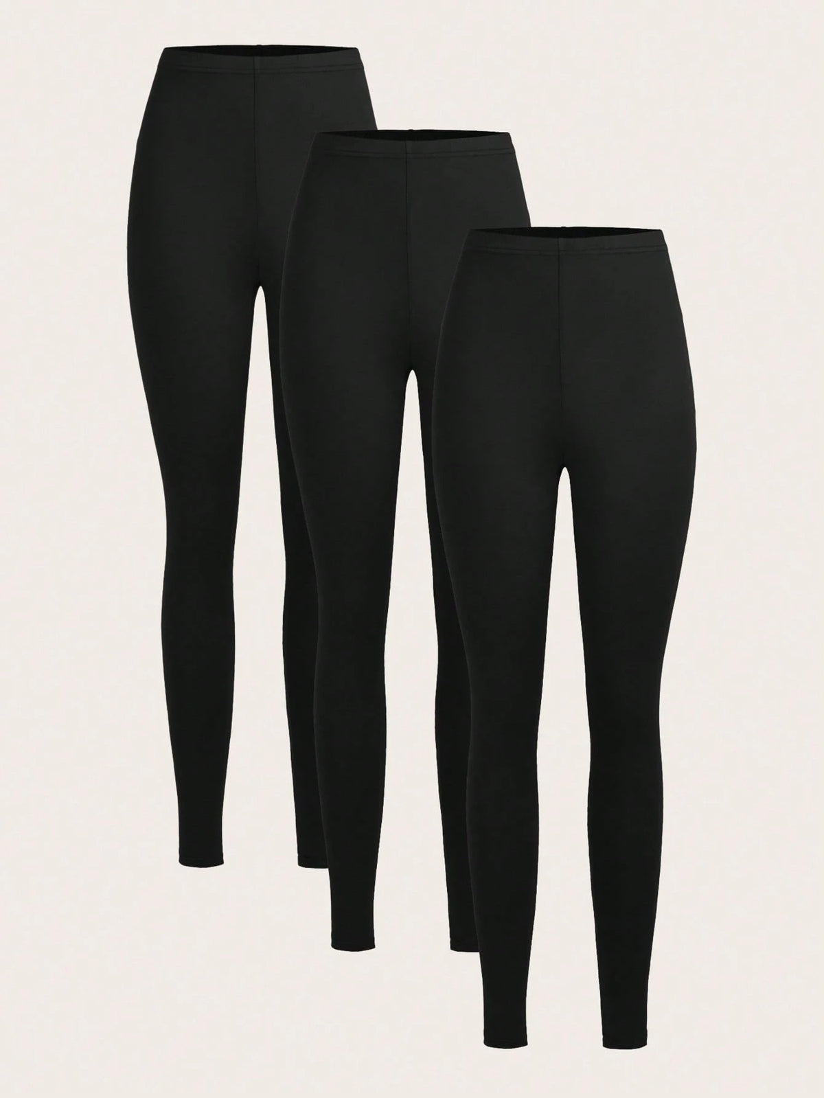 3 Set Casual Knit Slim Fit Legging Skinny Long Pants For Women