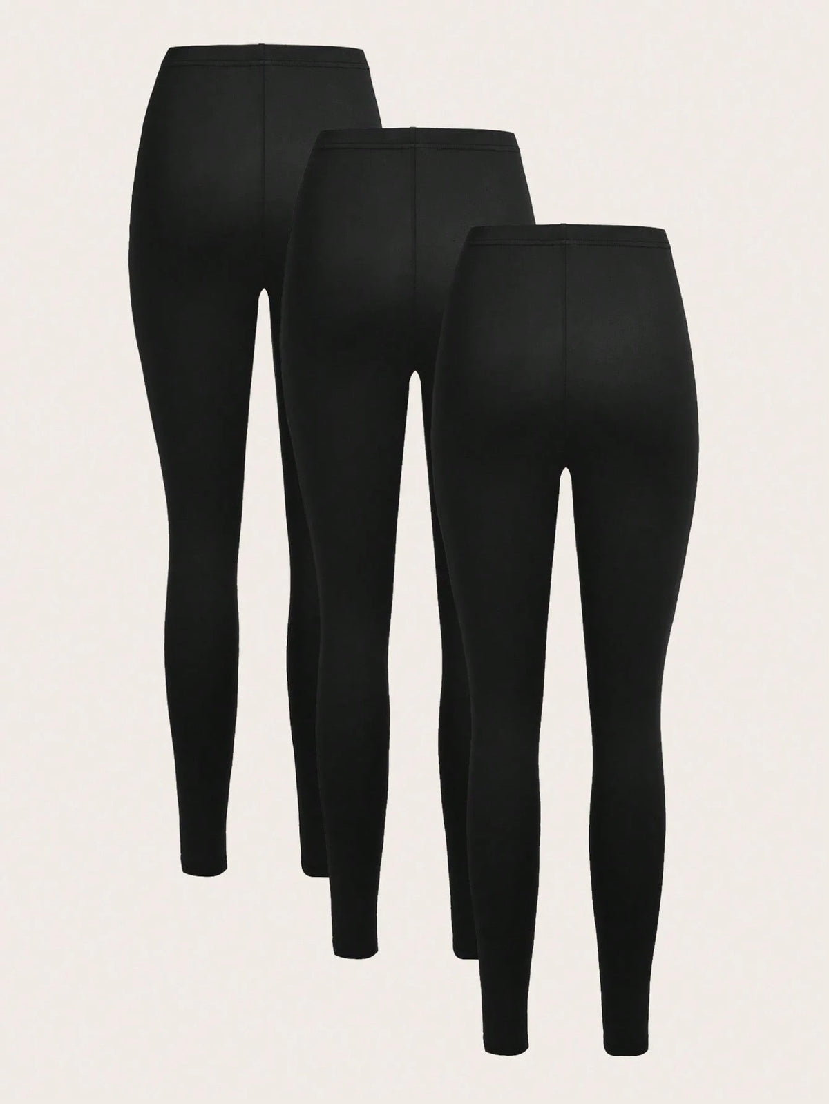 3 Set Casual Knit Slim Fit Legging Skinny Long Pants For Women