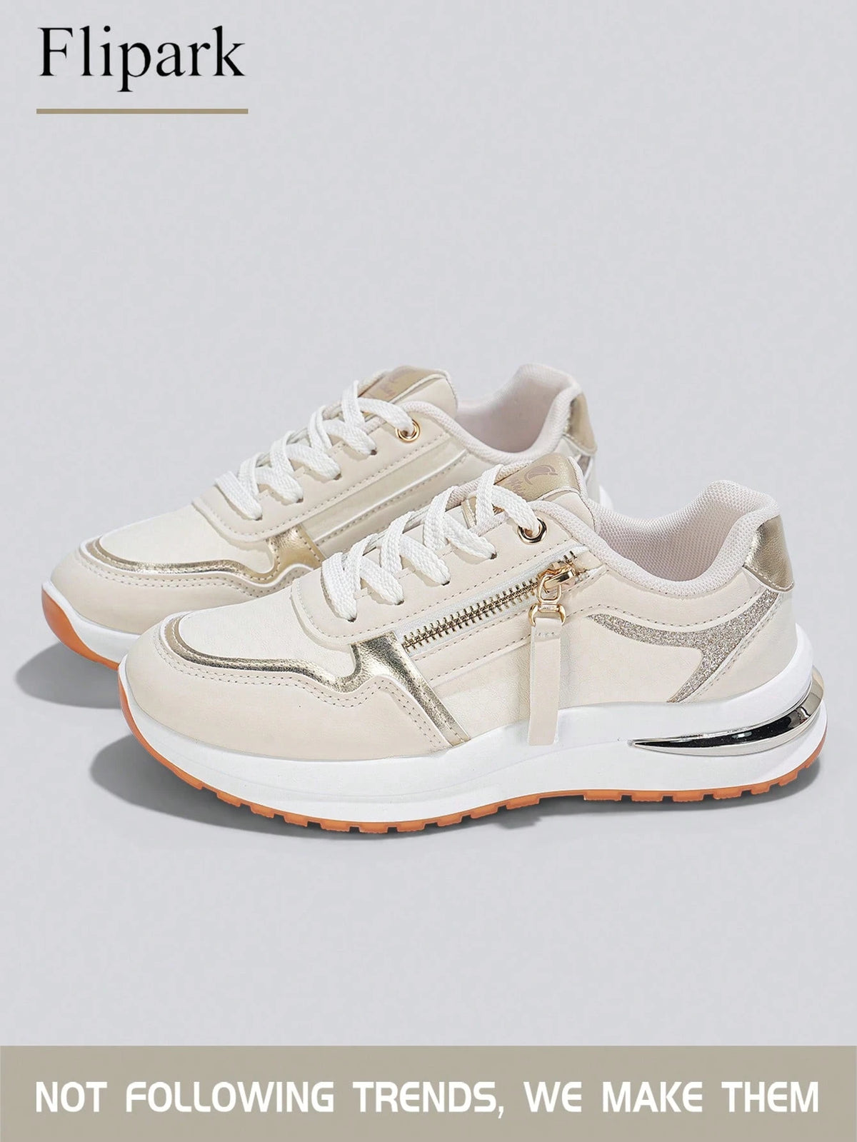 Women's Cushioned Supportive Athletic Walking Shoes, PU Leather Flexible Durable Low-Top Casual Sneakers