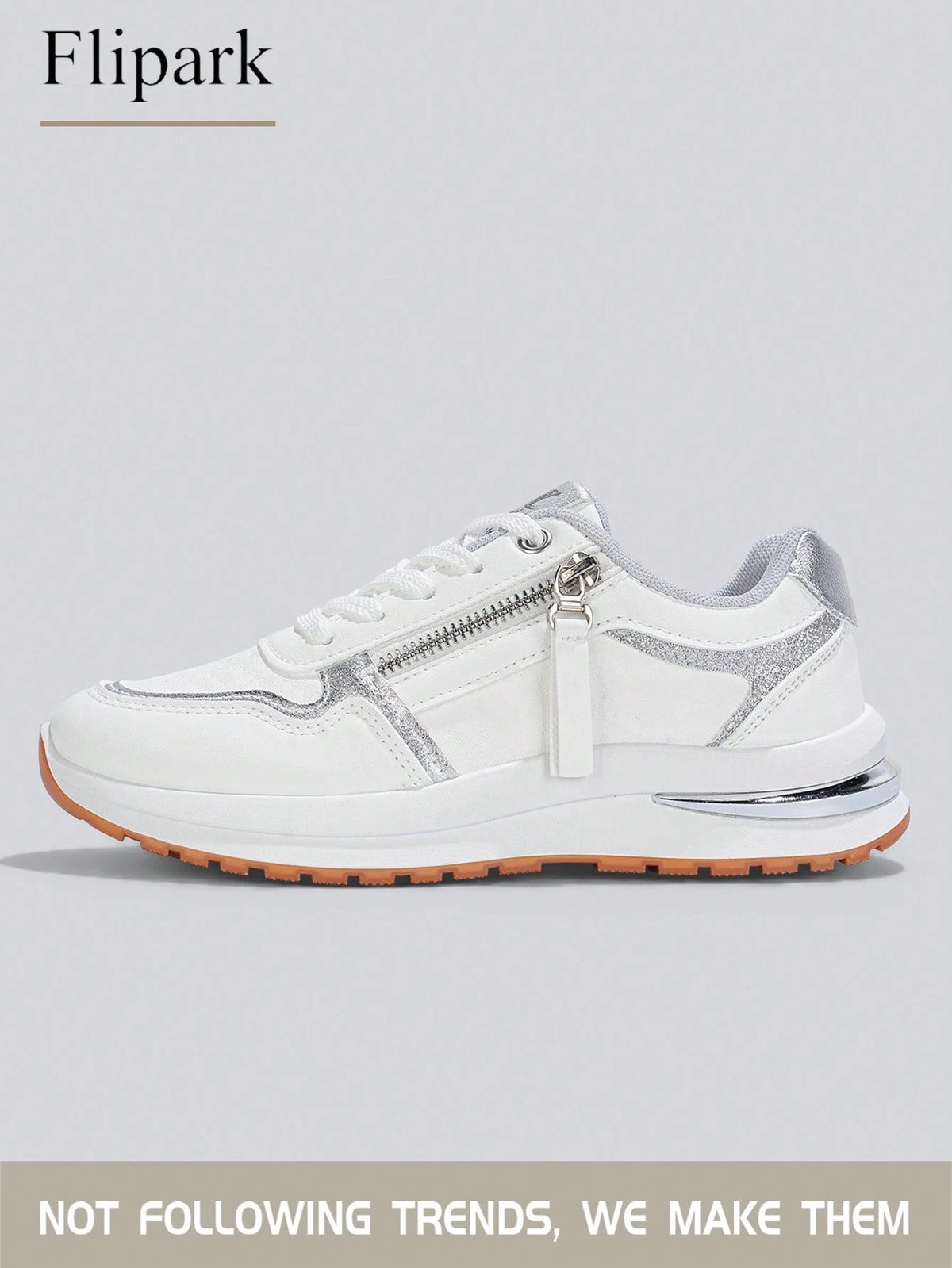 Women's Cushioned Supportive Athletic Walking Shoes, PU Leather Flexible Durable Low-Top Casual Sneakers